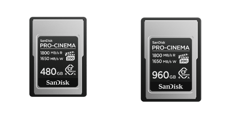 Two SanDisk Pro-Cinema Memory Cards