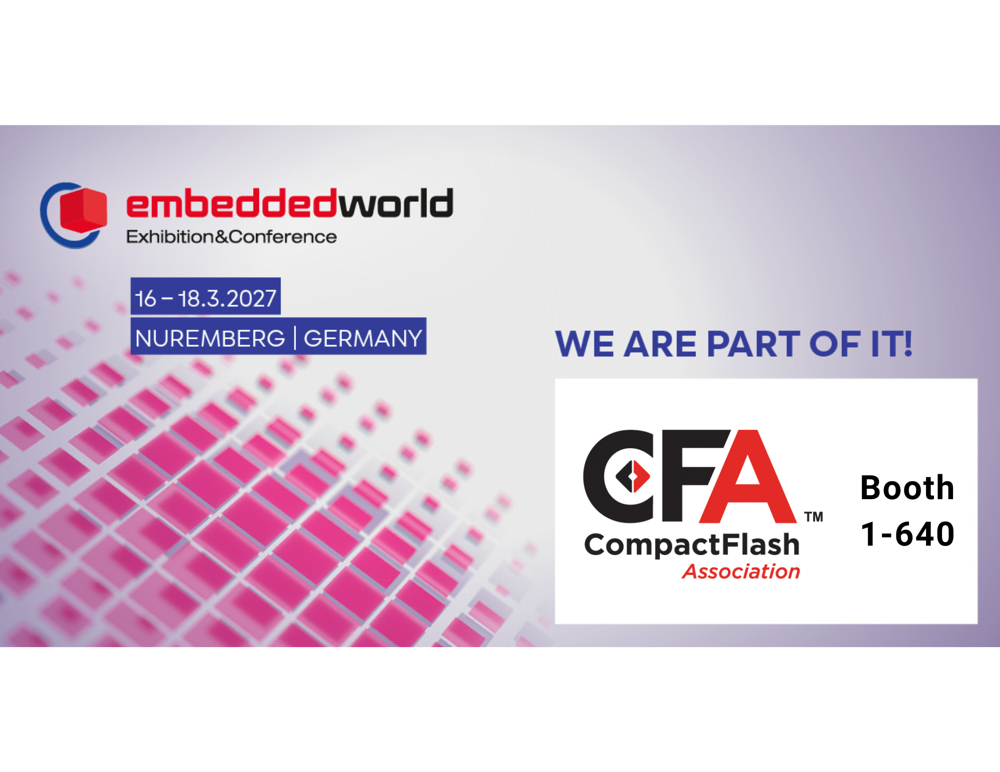 CompactFlash Association to Exhibit at Embedded World 2027 in Nuremberg, Germany
